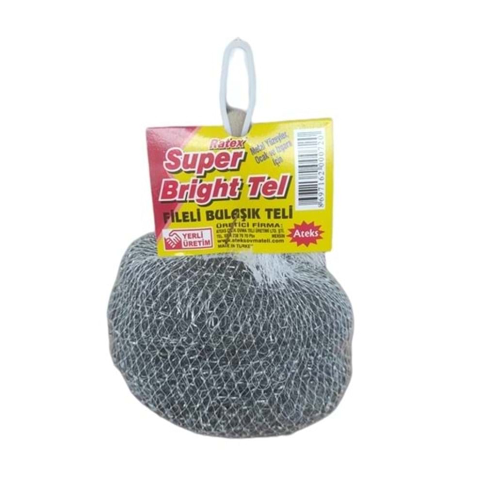 Süper Bright Top Tel Tekli Poşetli 40Gr Bulaşık Teli Kod2309
