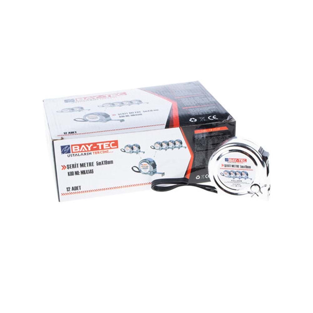 Baytec Metre Şerit Krom 5mtX19mm Mk4146