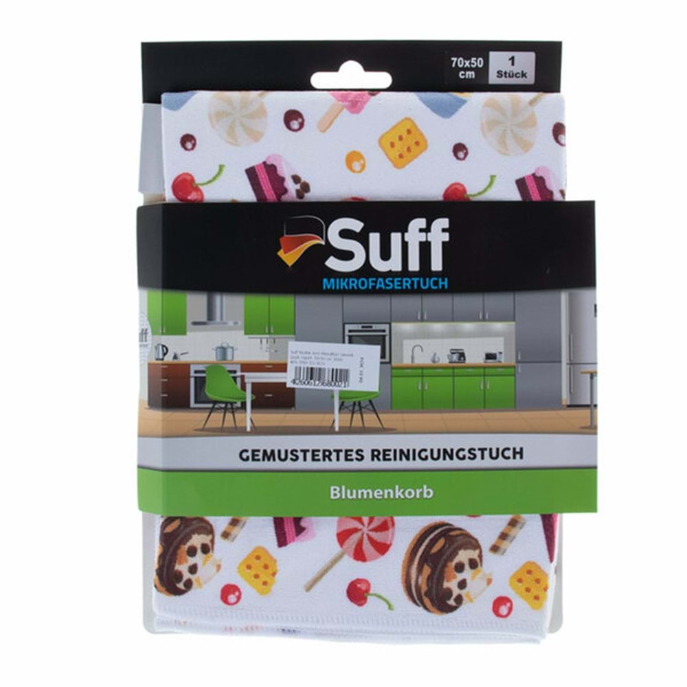 Suff Mutfak Bezi Mikrofiber Desenli Çiçek Sepeti 70X50 cm 320Gr A01-7050-320 0021