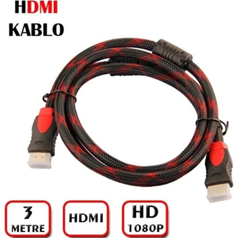 Longtech HDMI Kablo 3 Mt Örgülü LT1005