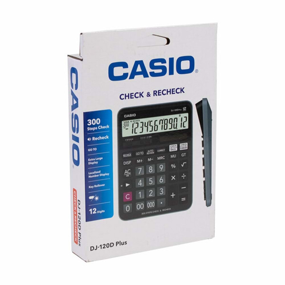 Casio Hesap Makinesi 12 Tuş DJ-120D Plus 0494 2809