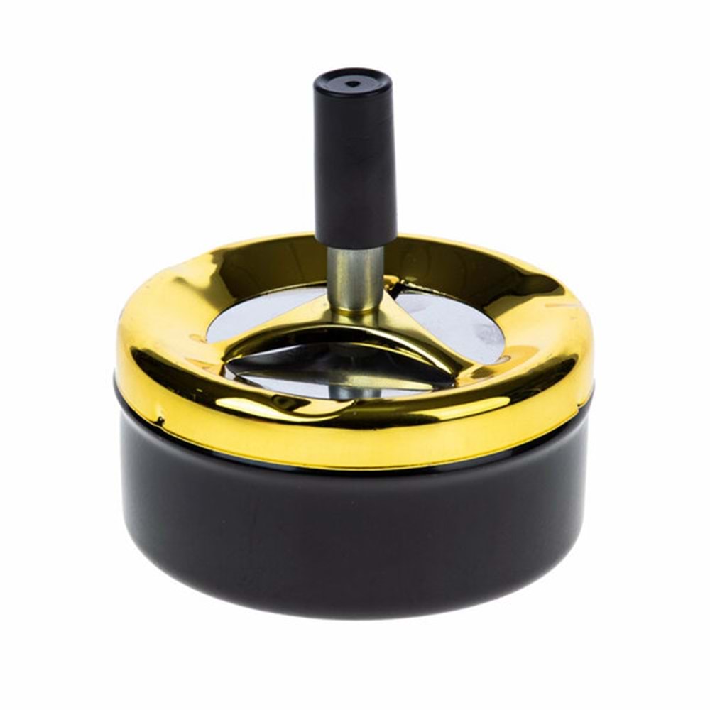 Ashtray Küllük Metal Basmalı Yuvarlak Gold LTS-K104 0616