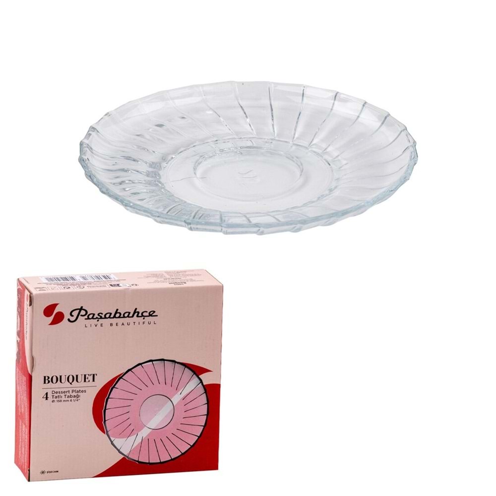 Paşabahçe 54853 Tatlı Tabağı Bouquet 158 mm 4 Lü 1206404 7712