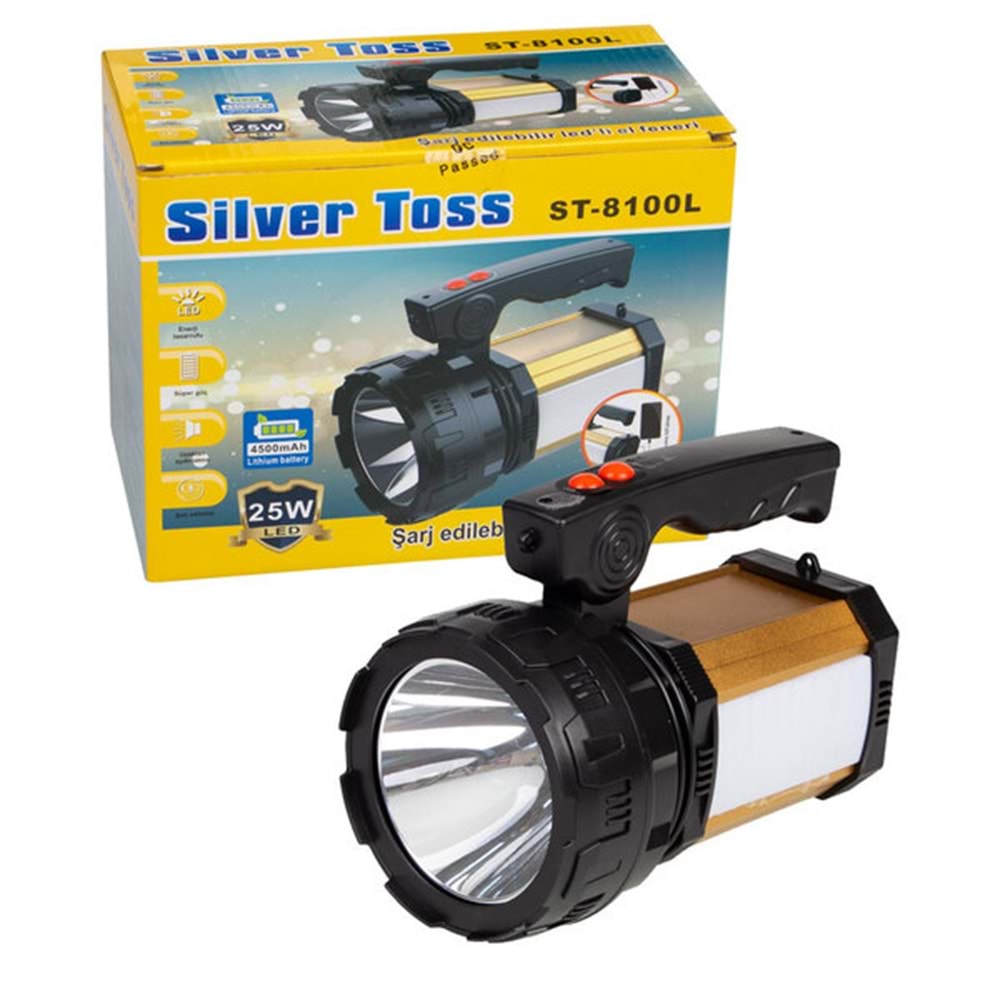 Silver Toss El Feneri Şarjlı Led Projektör Tipi 26W+1Led St-8100L 1005