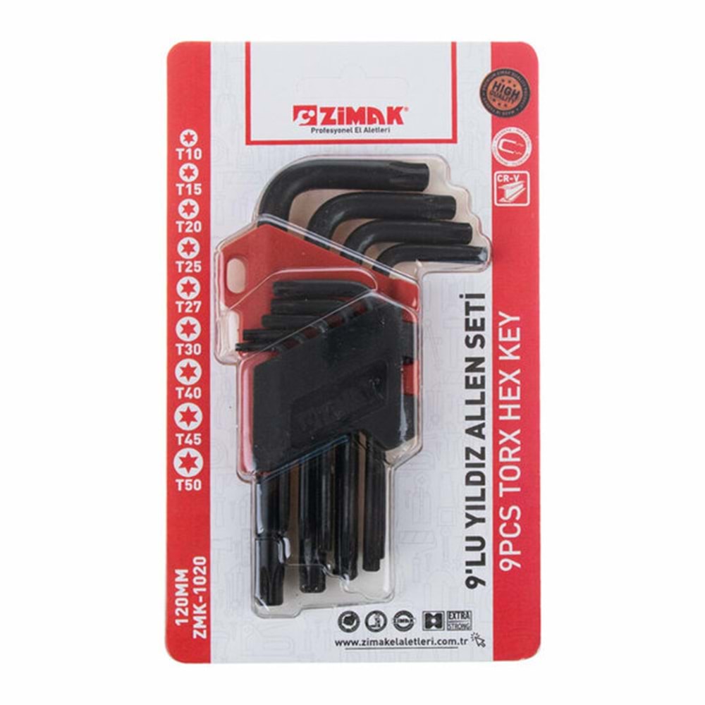Zimak Alyan Seti Yıldız 9 Parça Kartelalı 120mm ZMK-1020 1204