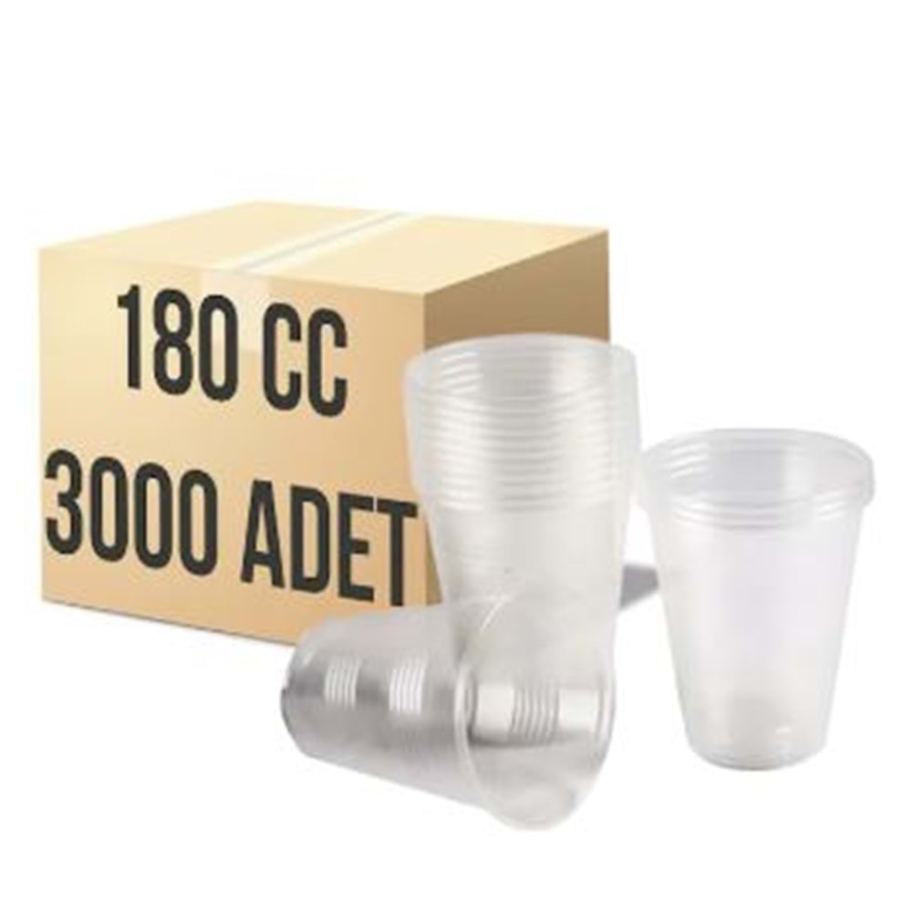 PLASTİK PET BARDAK 1 KOLİ 3000 ADET