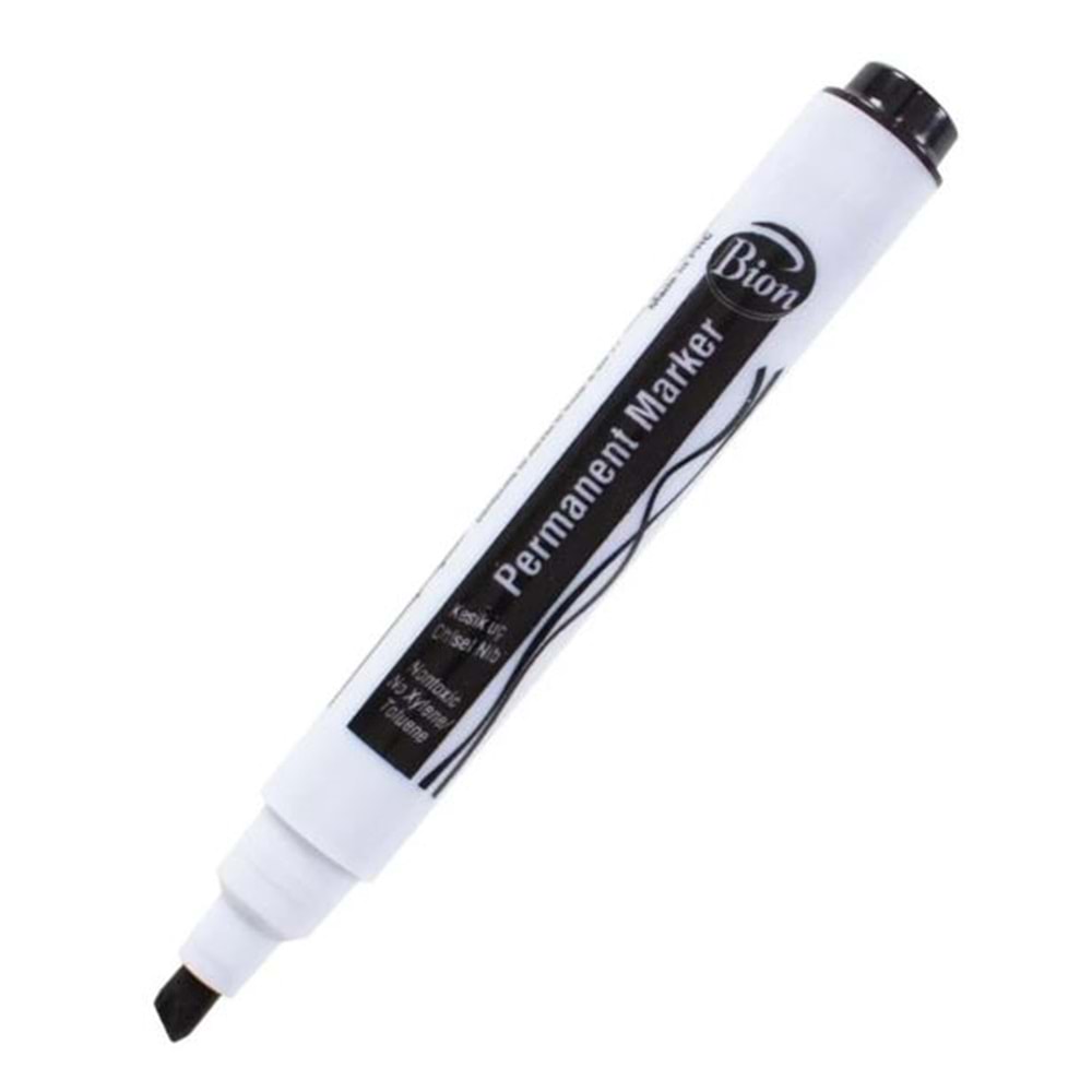 Bion Permanent Marker Kalem Siyah Kesik Uç