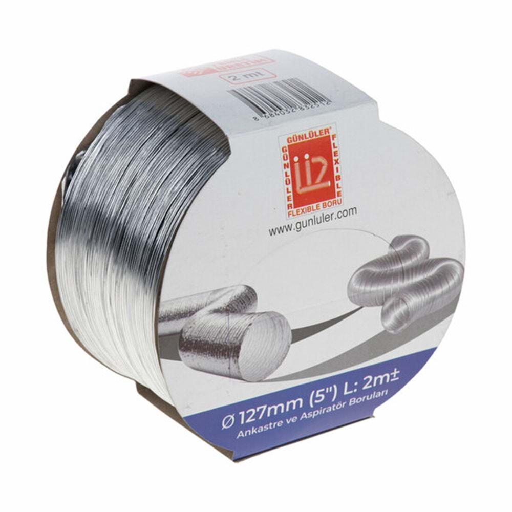 Günlüler Aspiratör Borusu Telli Flexible 127mmX2mt 8585 2512