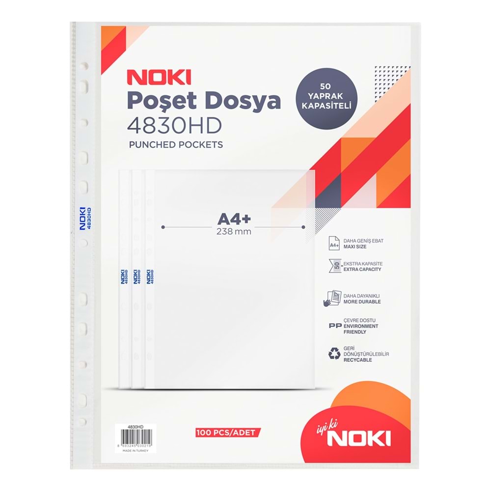 Noki Poşet Dosya 100 Lü Ebat 4830Hd A4-0226-0219