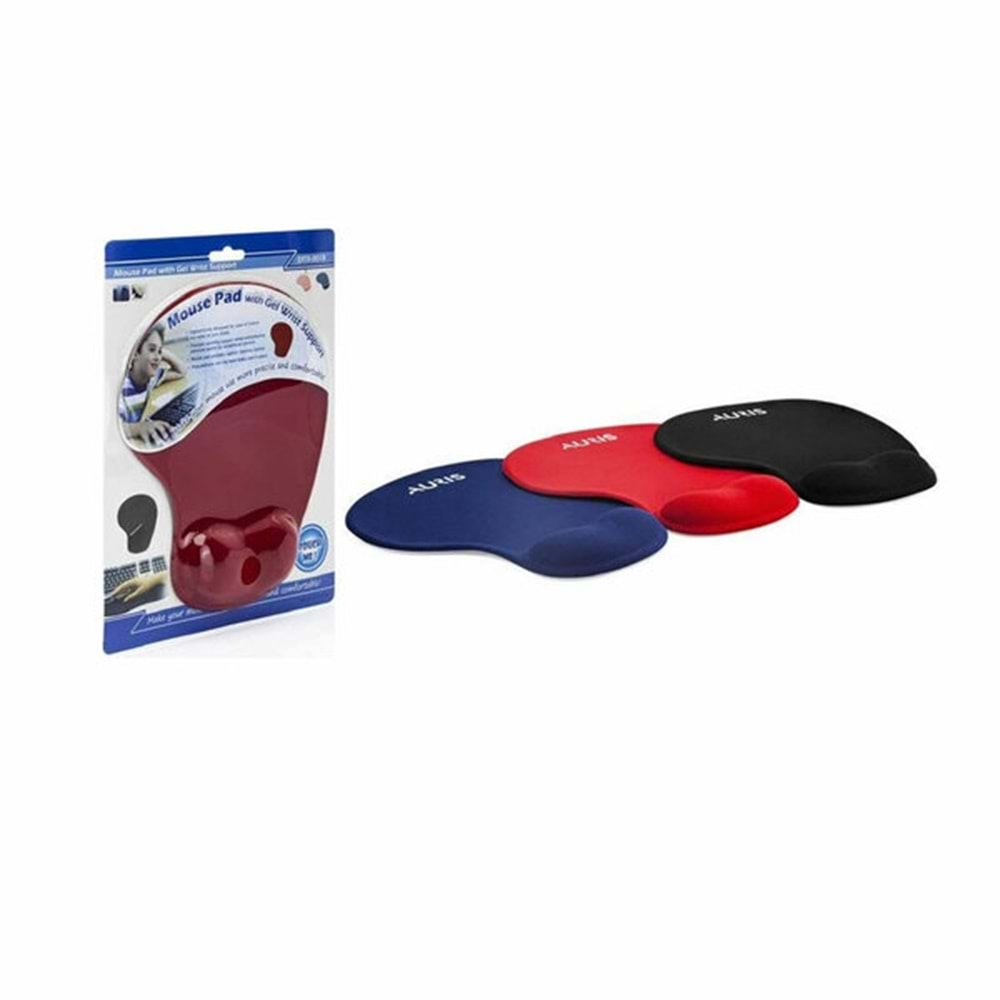 Auris Mouse Pad Bileklikli Kauçuk Kaplamalı Siyah ARS-MP02