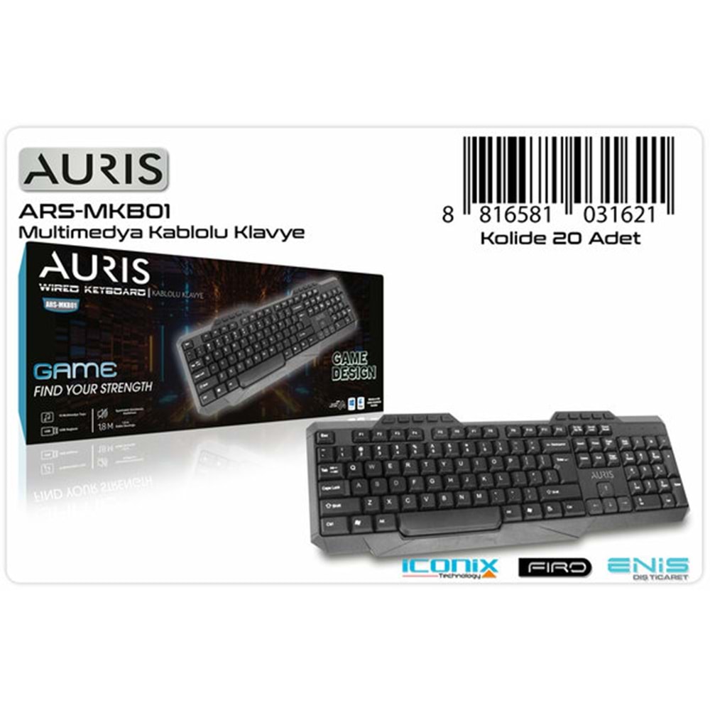 Auris Klavye Multimedya Kablolu ARS-MKB01 1621