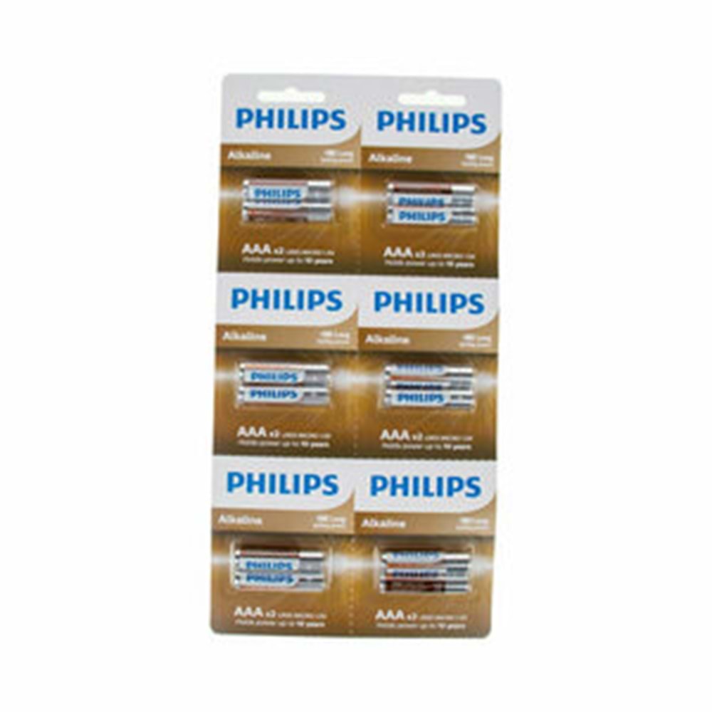 Philips Alkaline AAA Kumanda Pili 2 Lİ