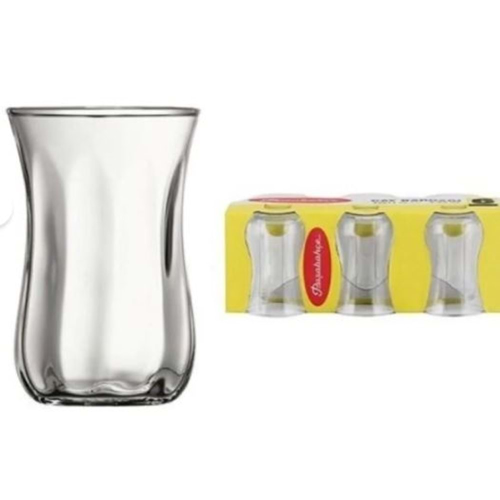 PAŞABAHÇE 42011 KANDİLLİ 89LUK 6 LI OPTİKLİ ÇAY BARDAĞI 90CC