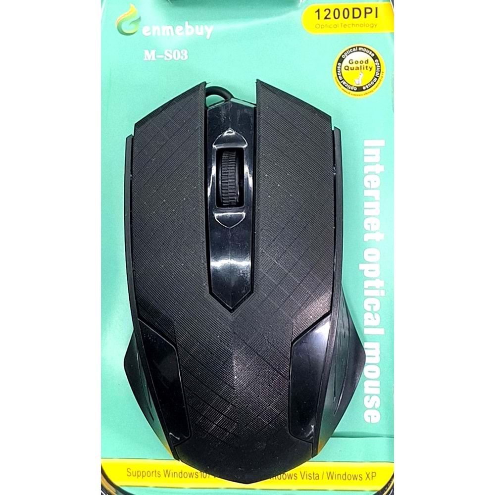 VAKUMLU IŞIKLI 1200DPI OPTİCAL TECHNOLOGY KABLOLU MOUSE