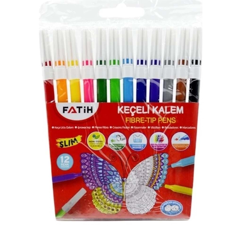 FATİH 12Lİ SLİM KEÇELİ KALEM