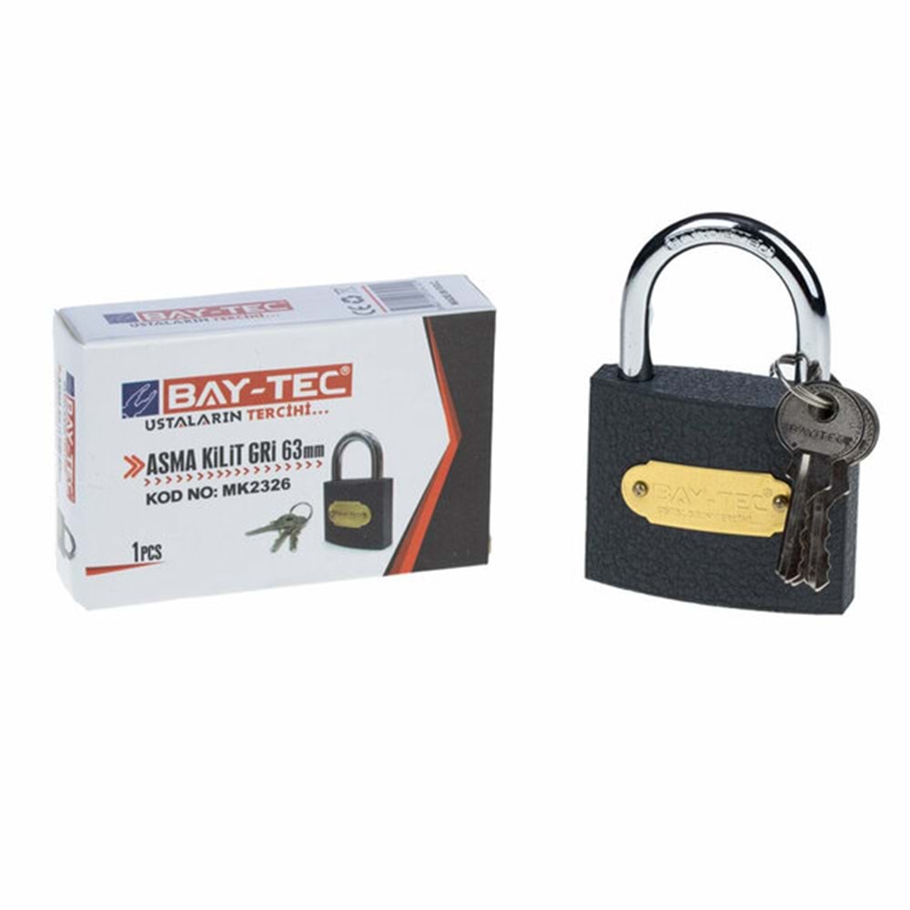 Baytec Trimax Asma Kilit Gri No.63mm MK2326 4121