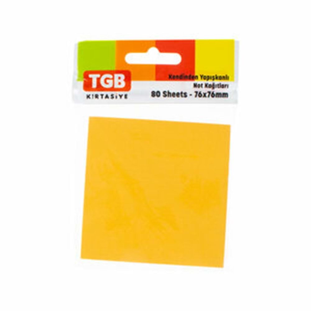 Tgb Post-İt Notluk Yapışkanlı Kare 76X76 Turuncu