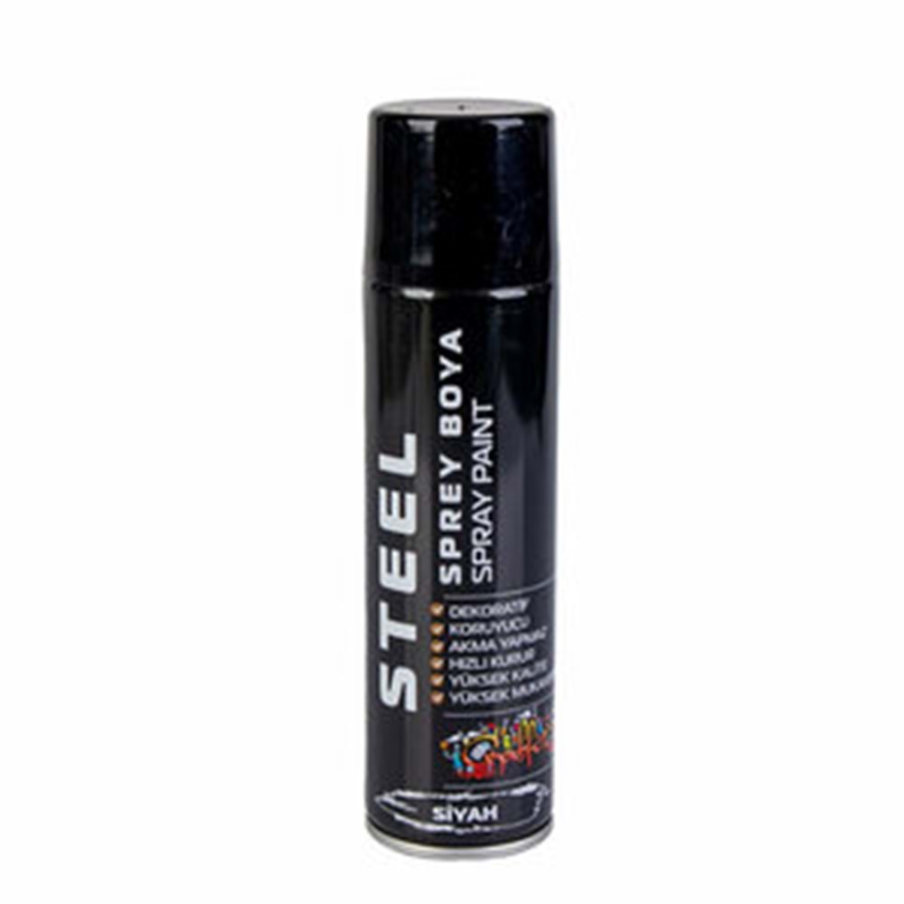 Steel Sprey Boya Siyah 200ml