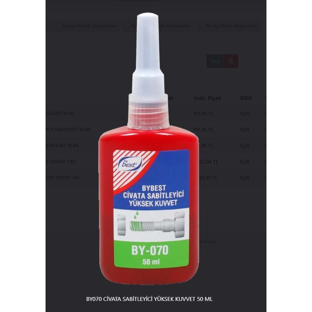 BYBEST CİVATA SABİTLEYİCİ YÜKSEK KUVVET BY-070 50 ML