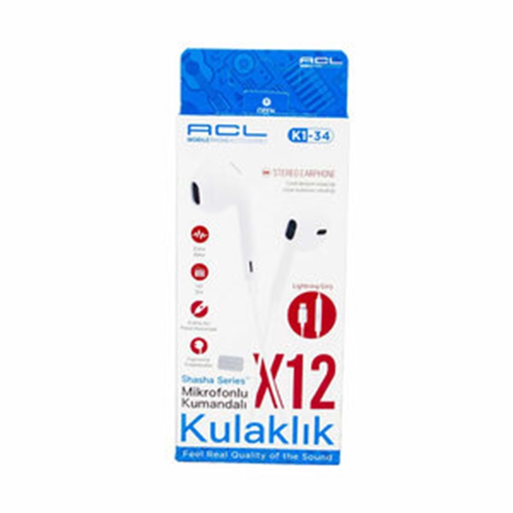 Acl Kulaklık Mikrofonlu Lightning Jack Giriş Kumandalı K1-34X 5087