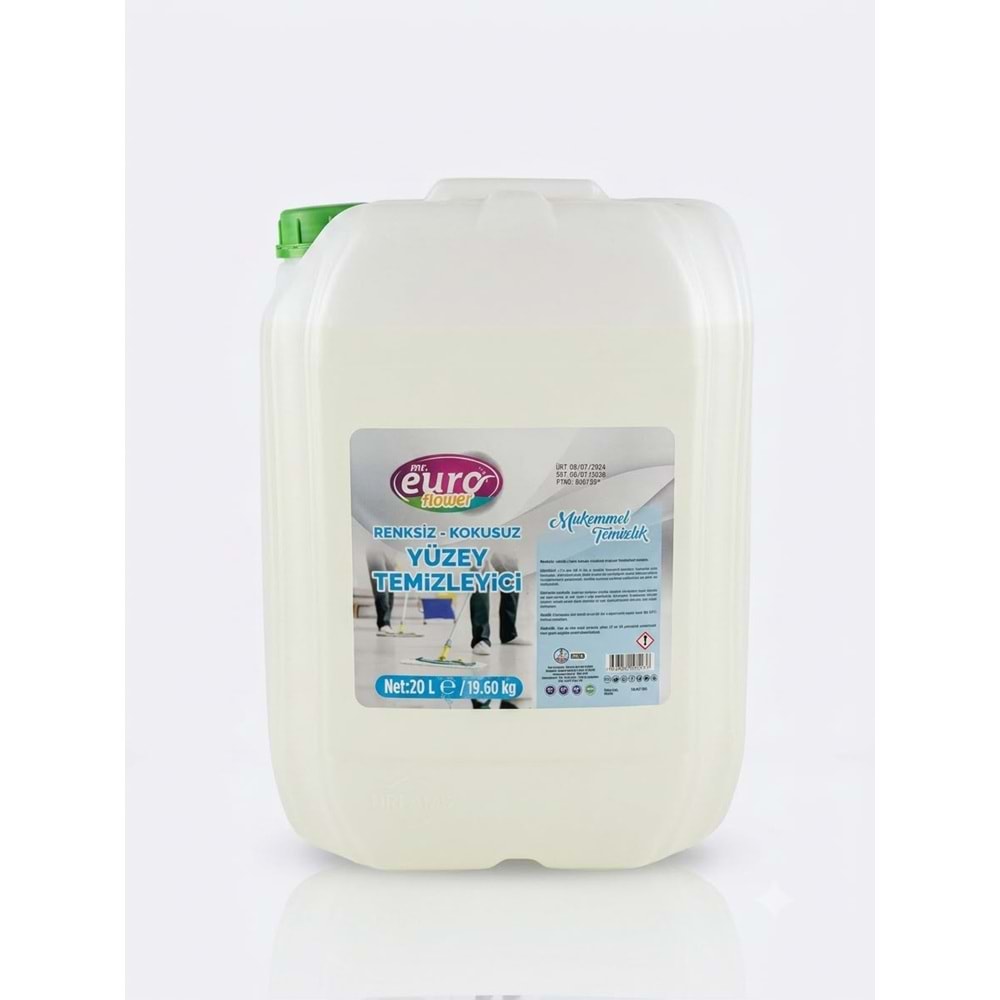 EURO FLOWER RENKSİZ KOKUSUZ YÜZEY TEMİZLEYİCİ 20 L