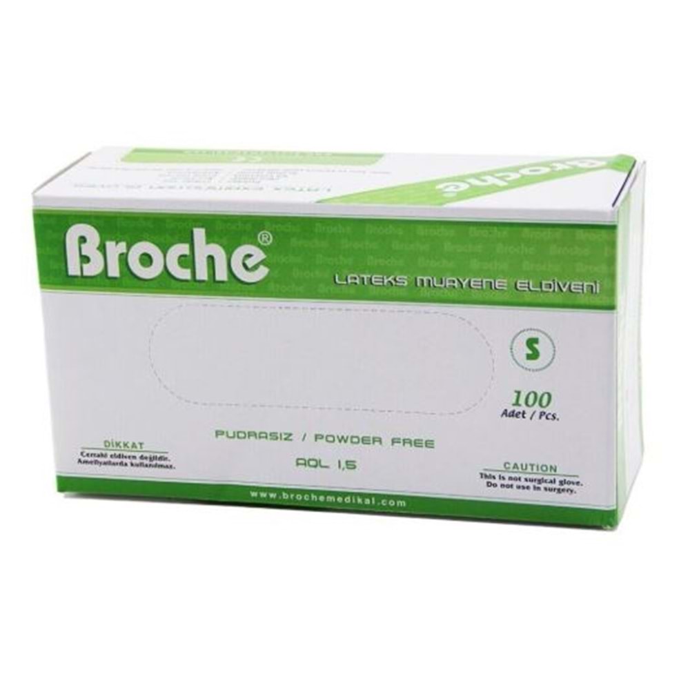 Broche LATEKS PUDRASIZ MUAYENE ELDİVENİ S BEDEN 100 LÜ