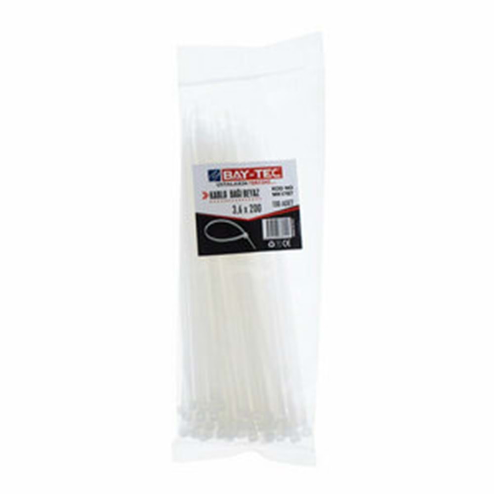 Baytec Cırt Kelepçe Beyaz 100 Lü 3.6X200 MK1787 0510