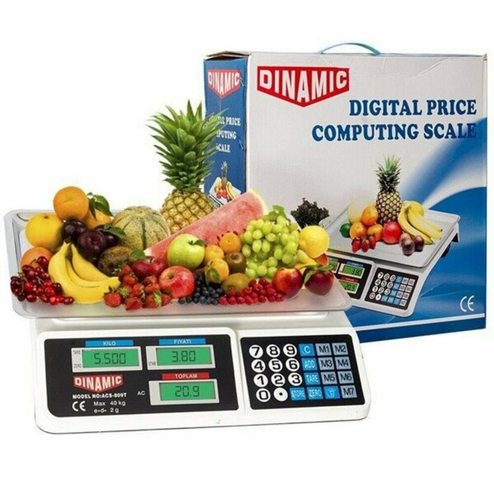 Dınamıc Terazi Dijital Fiyat Hesaplamalı 40 Kg ACS-809T+C 5287
