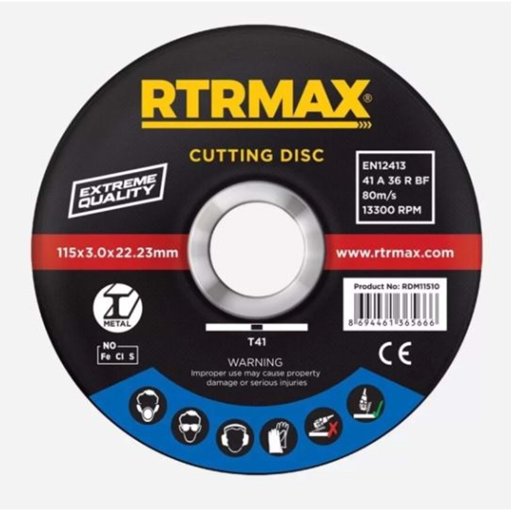 Rtrmax Rdm11510 Metal Kesme Diski 115X1.0Mm
