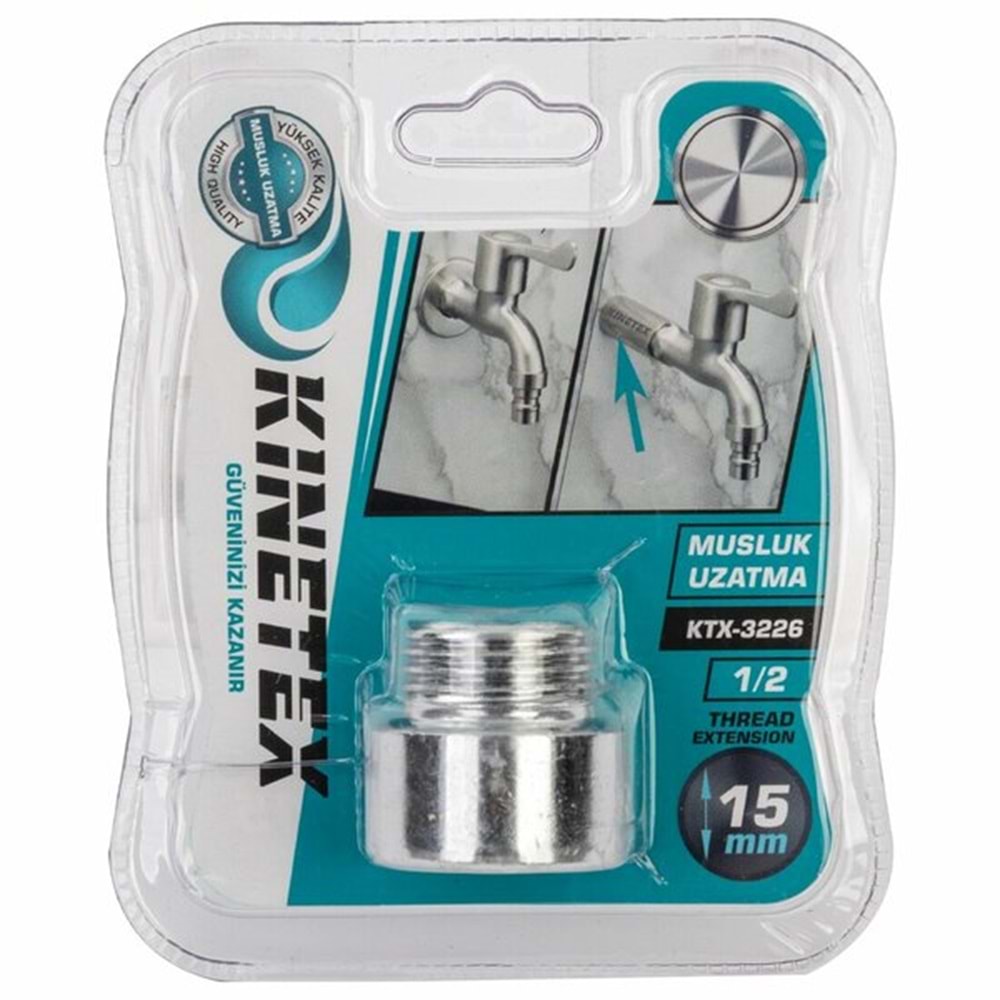 Kınetex Musluk Uzatma 15 Mm 1/2 40 Gr A-2 KTX-3226 6742 6255
