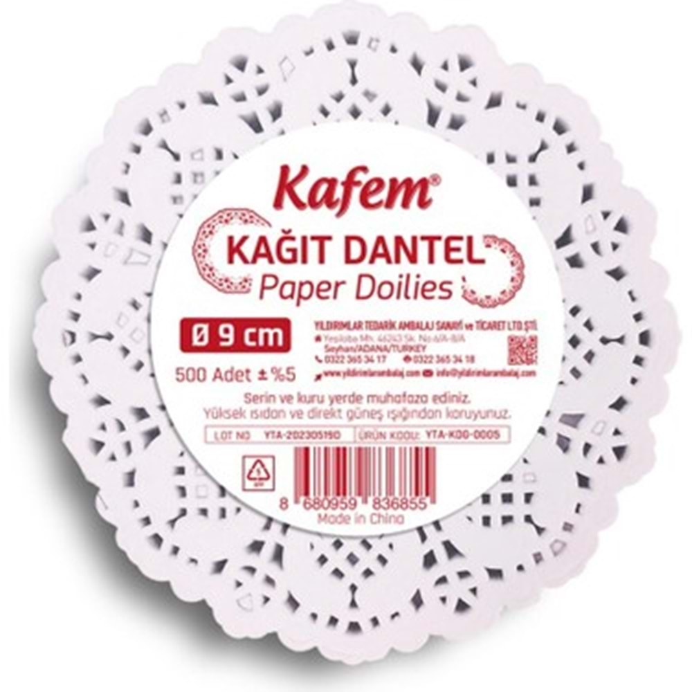 KAFEM KAĞIT DANTEL ÇAY BARDAĞI ALTLIĞI 500 LÜ
