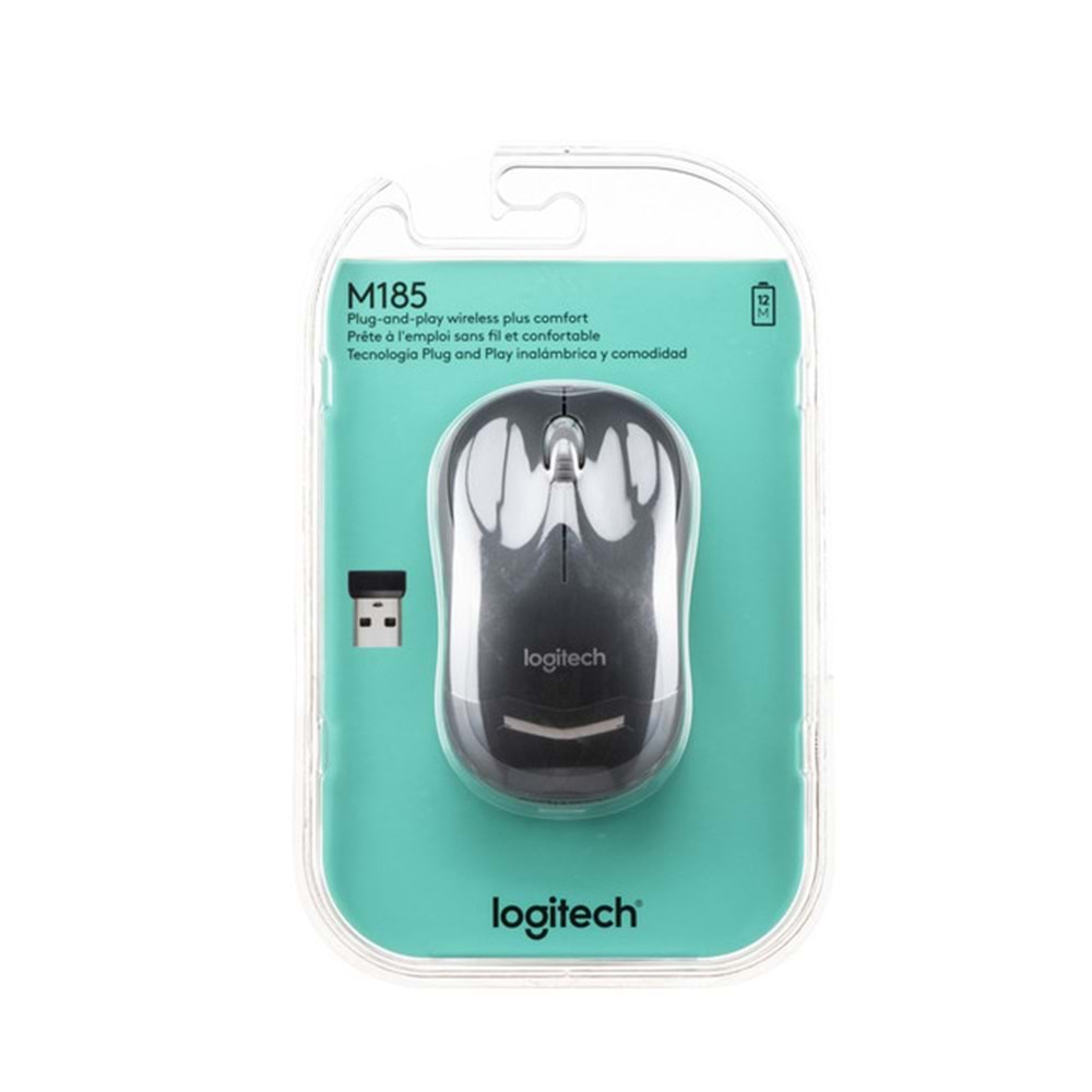 LOGİTECH M185 GREY OPTİK MOUSE KABLOSUZ