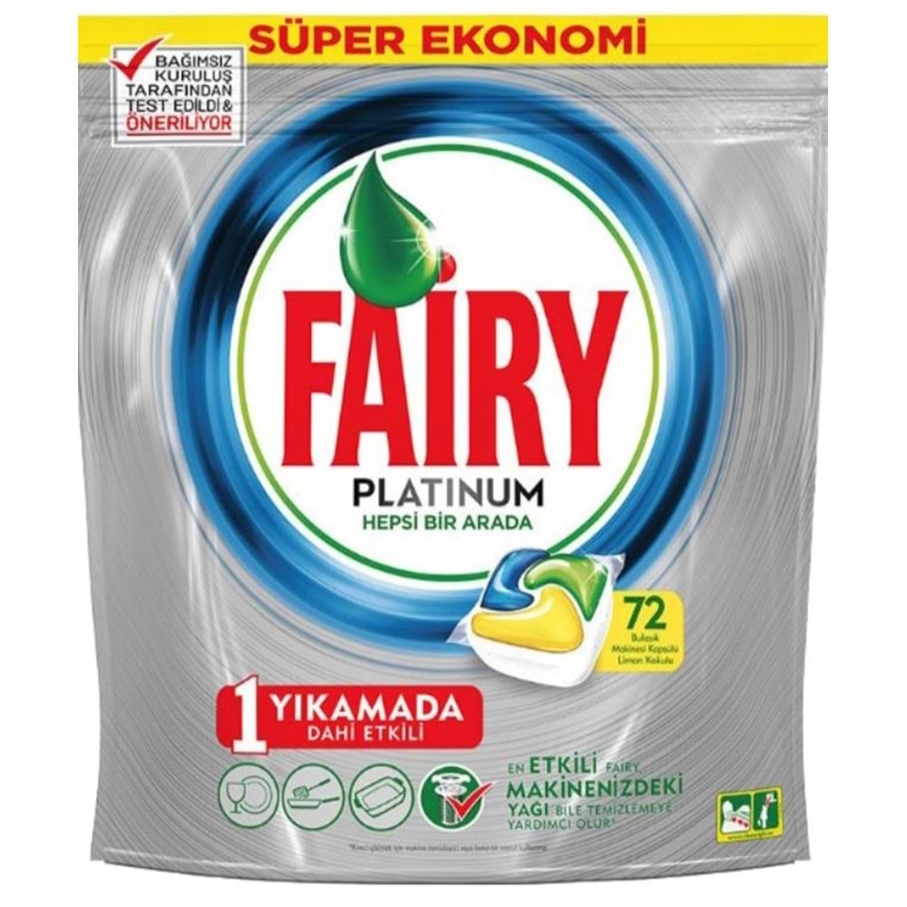 Fairy Platinum Bulaşık Makinesi Tableti 72'li