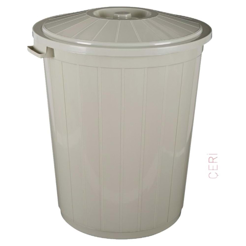 ÇERİSAN GRİ ÇÖP KOVASI YUVARLAK 90 LT