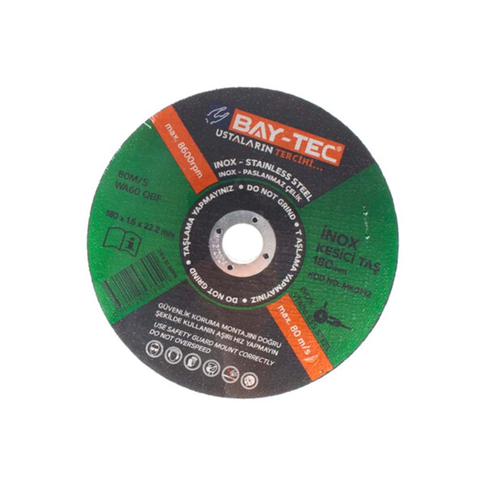 Baytec İnox Kesici Taş 180X1.6X22-23mm MK0192 8051