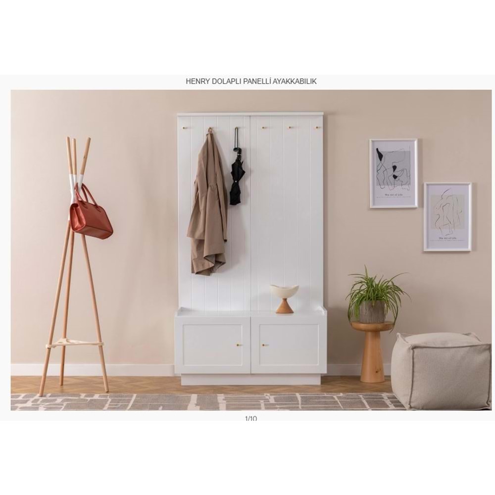 HENRY DOLAPLI PANELLİ AYAKKABILIK BEYAZ RENK