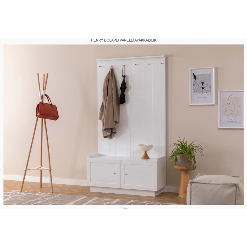 HENRY DOLAPLI PANELLİ AYAKKABILIK BEYAZ RENK