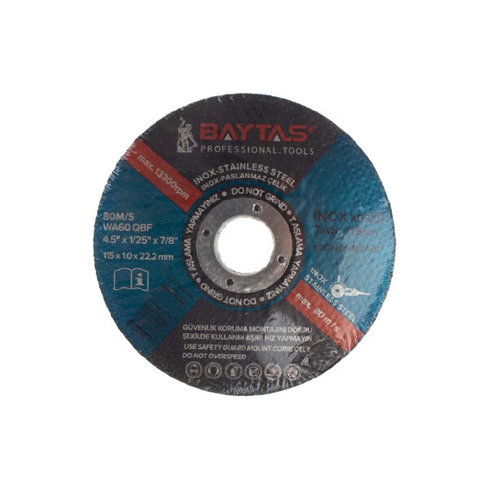 Baytec İnox Kesici Taş 115X1.0X22mm MK0188