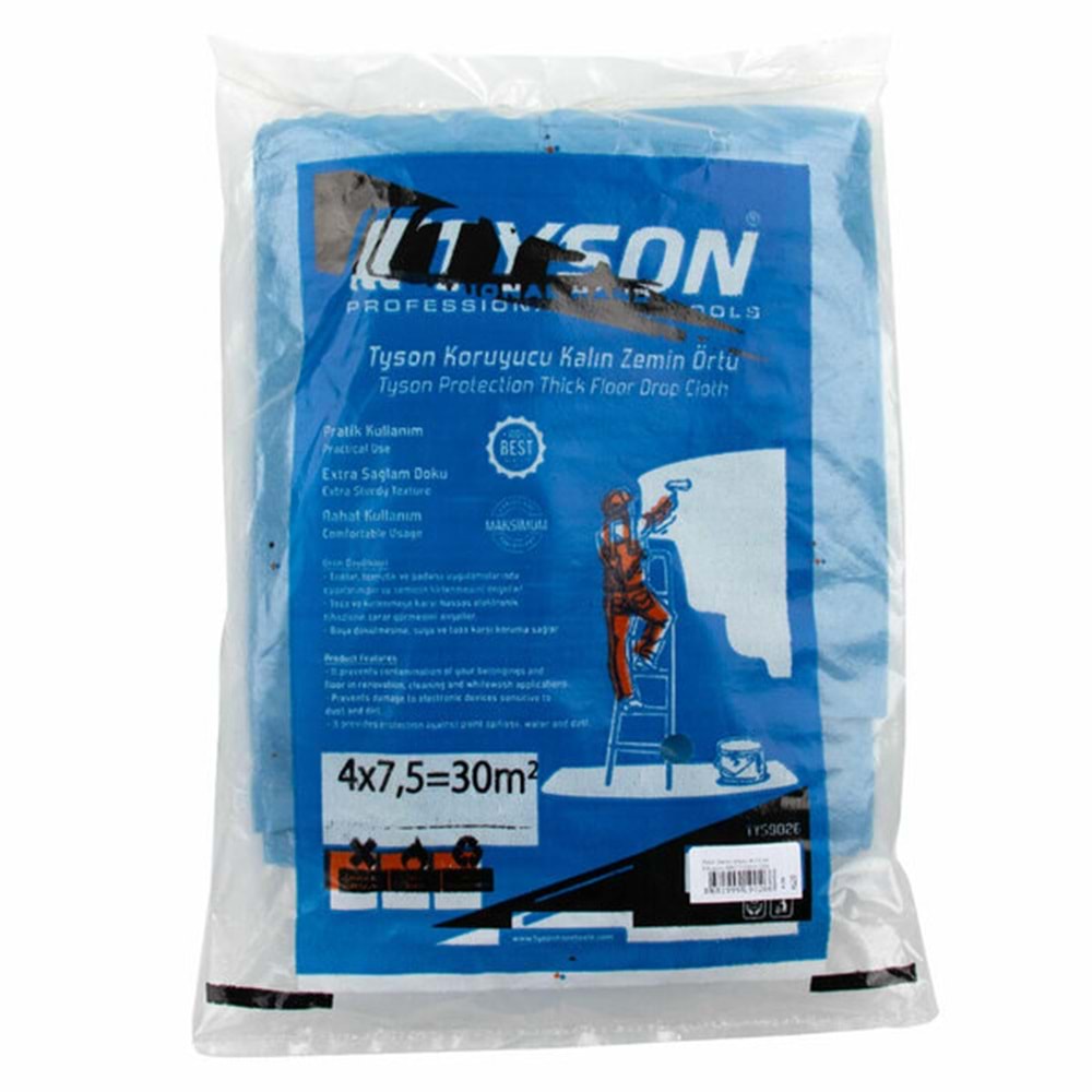 Tyson Zemin Örtüsü HIŞIR ÖRTÜ Kalın 4X7,5 mt Koruyucu 30M2 TYS9026 0266