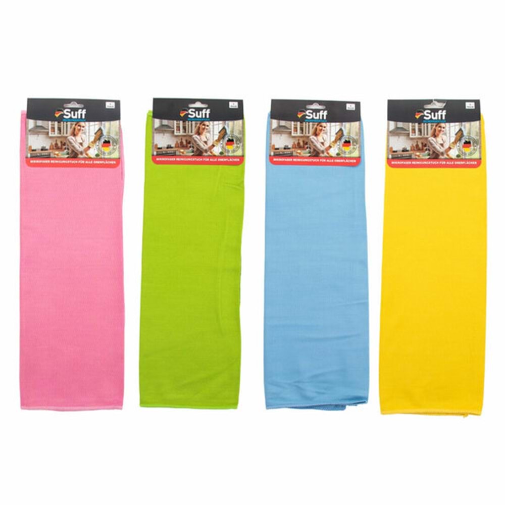 Suff Cam Temizlik Bezi Mikrofiber Lale Kartelalı 70x50 240gr B08-7050-250 9214