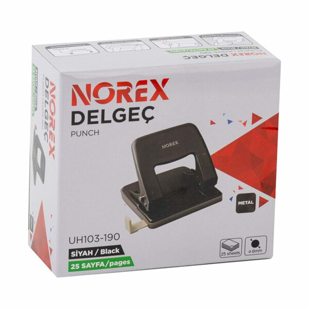 Norex Metal Delgeç 25 Sayfa Siyah UH103-190 9266 9297