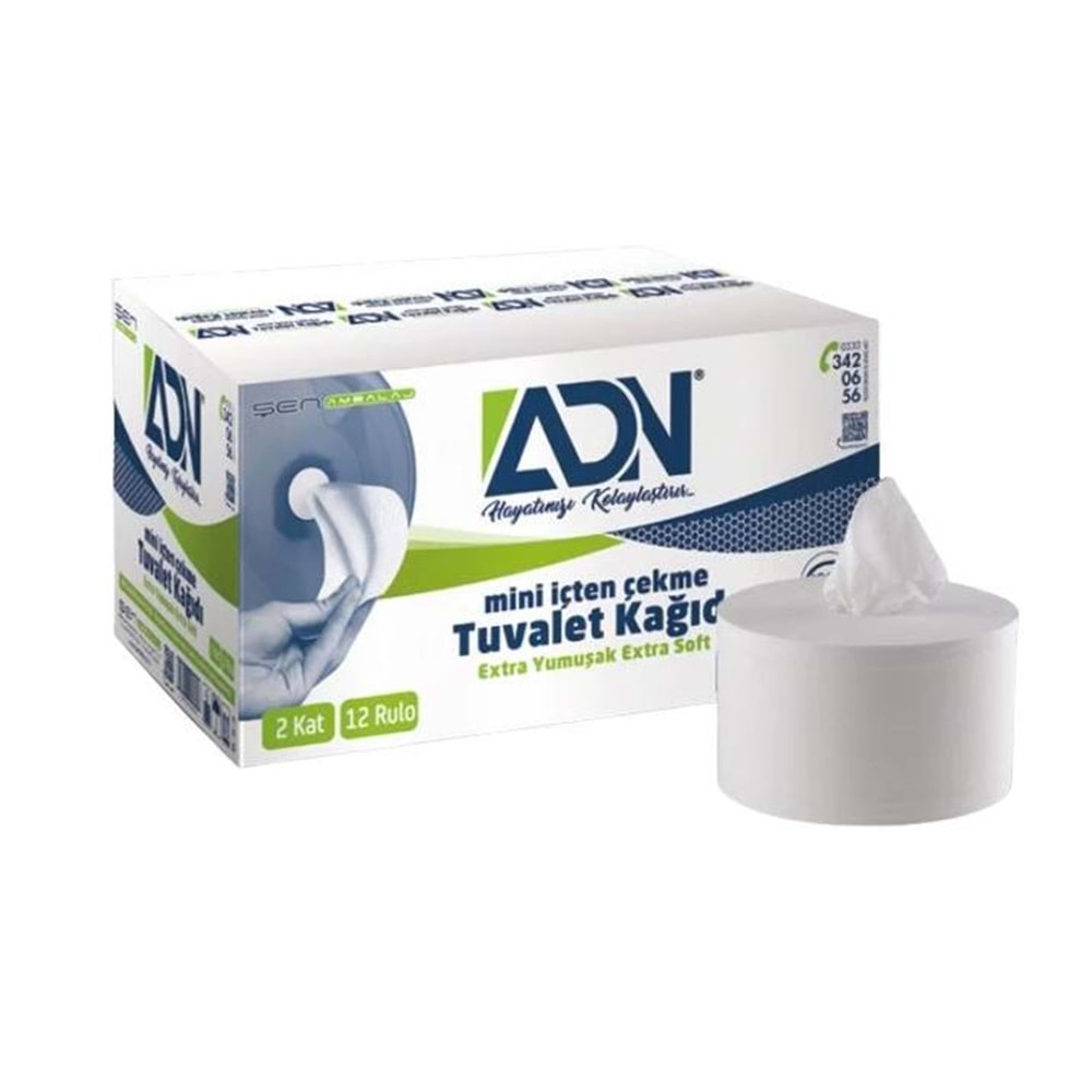 ADN MİNİ İÇTEN ÇEKMELİ TUVALET KAĞIDI 12 AD 1 KUTU