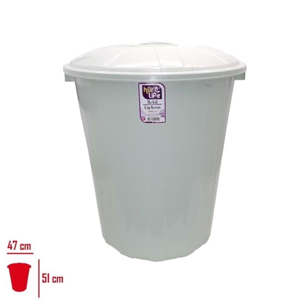 HÜRLİFE GRİ Çöp Kovası Herkül 70Lt