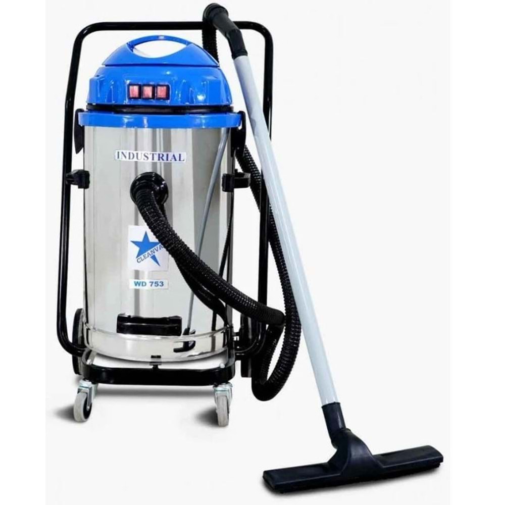 CLEANVAC WD 753 SANAYİ TİPİ SÜPÜRGE ISLAK-KURU 75 LT 3600W