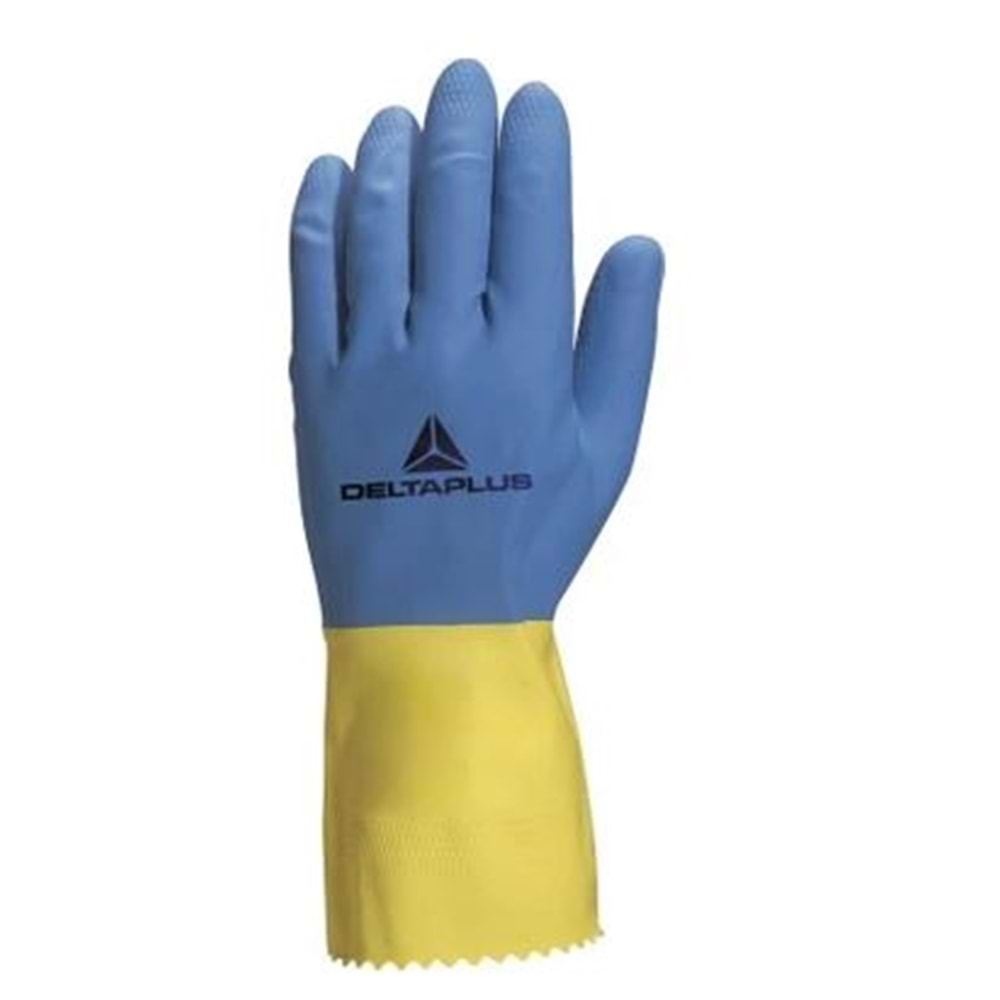 deltaplus ve330 mavi/sarı pamuk astarlı latex çift daldırma L BEDEN