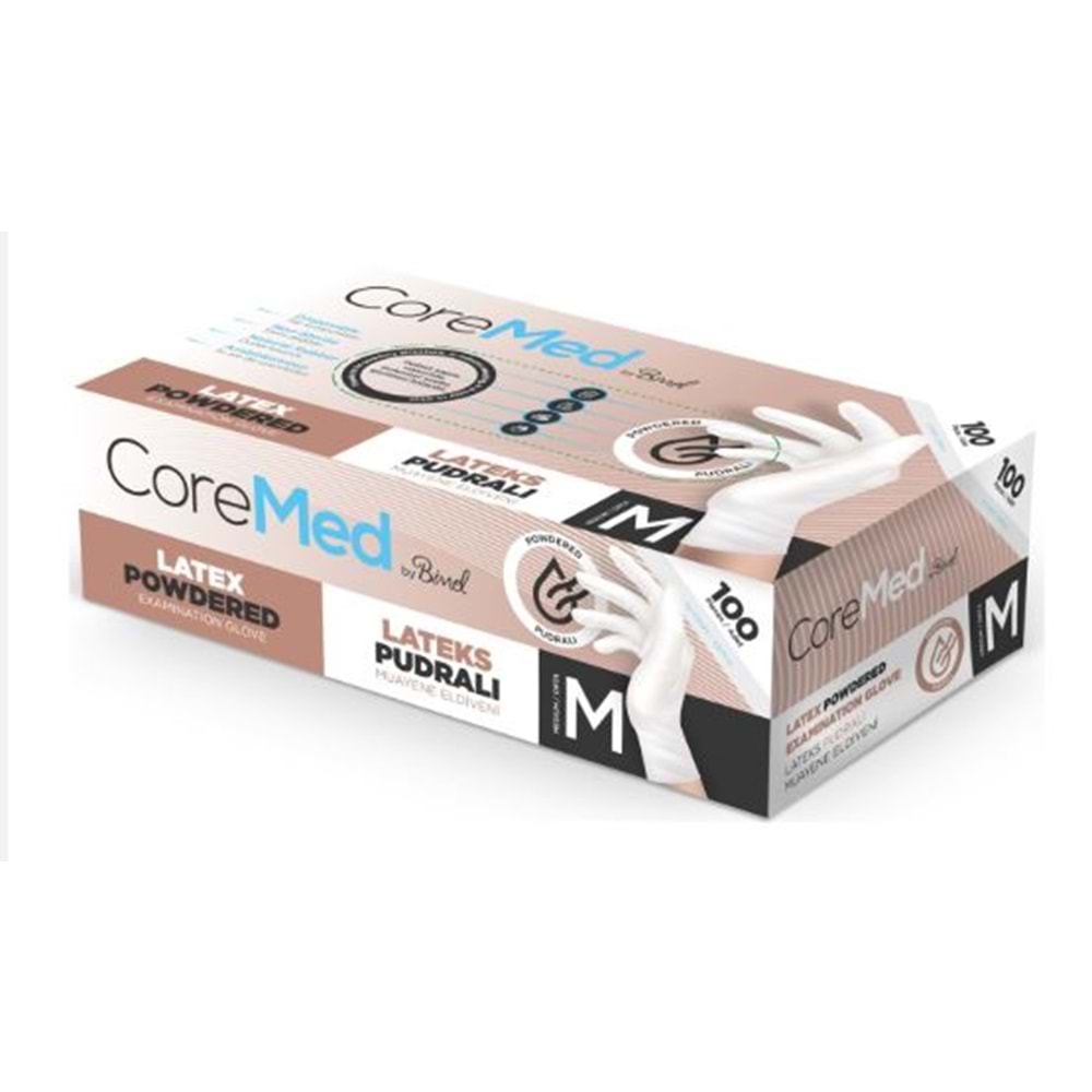 COREMED LATEKS PUDRALI ELDİVEN 100 LÜ LARGE