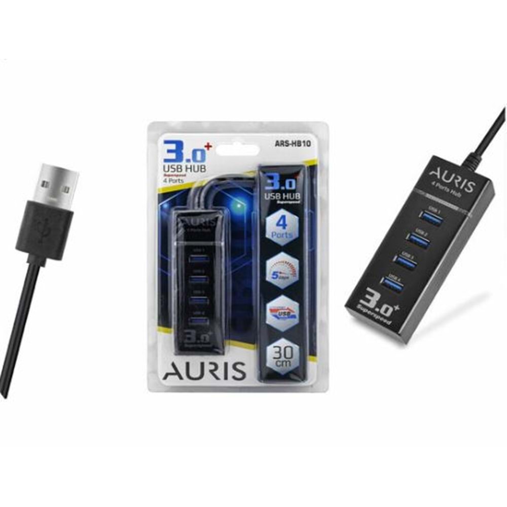 Auris USB 3.0 Port Çoğaltıcı 4 Lü Anahtarlı ARS-HB10 2314