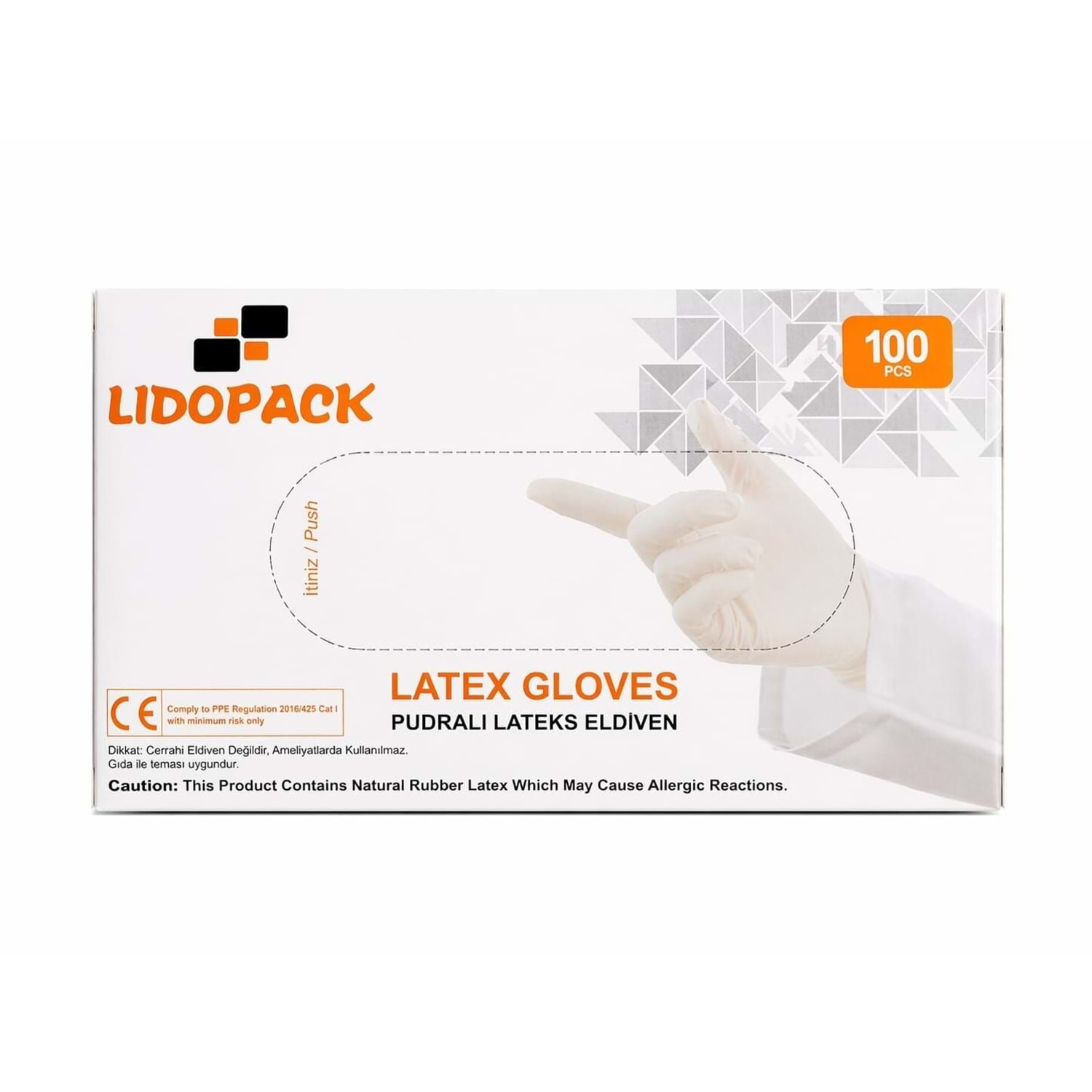 LIDOPACK LATEKS PUDRALI MUAYENE ELDİVENİ 100 LÜ LARGE