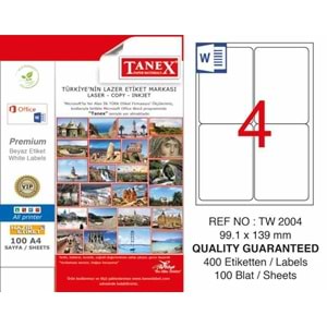 Tanex Lazer Etiket 100Lü Tw-2004 99.1X139Mm 0056