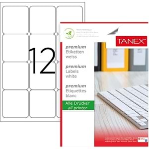 Tanex Lazer Etiket 100 Lü TW-2012 63.5X72mm